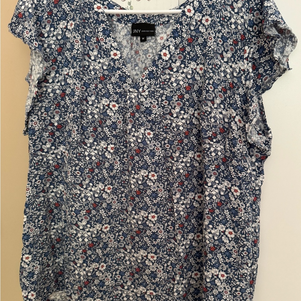 Women's Blue Floral TopJNY